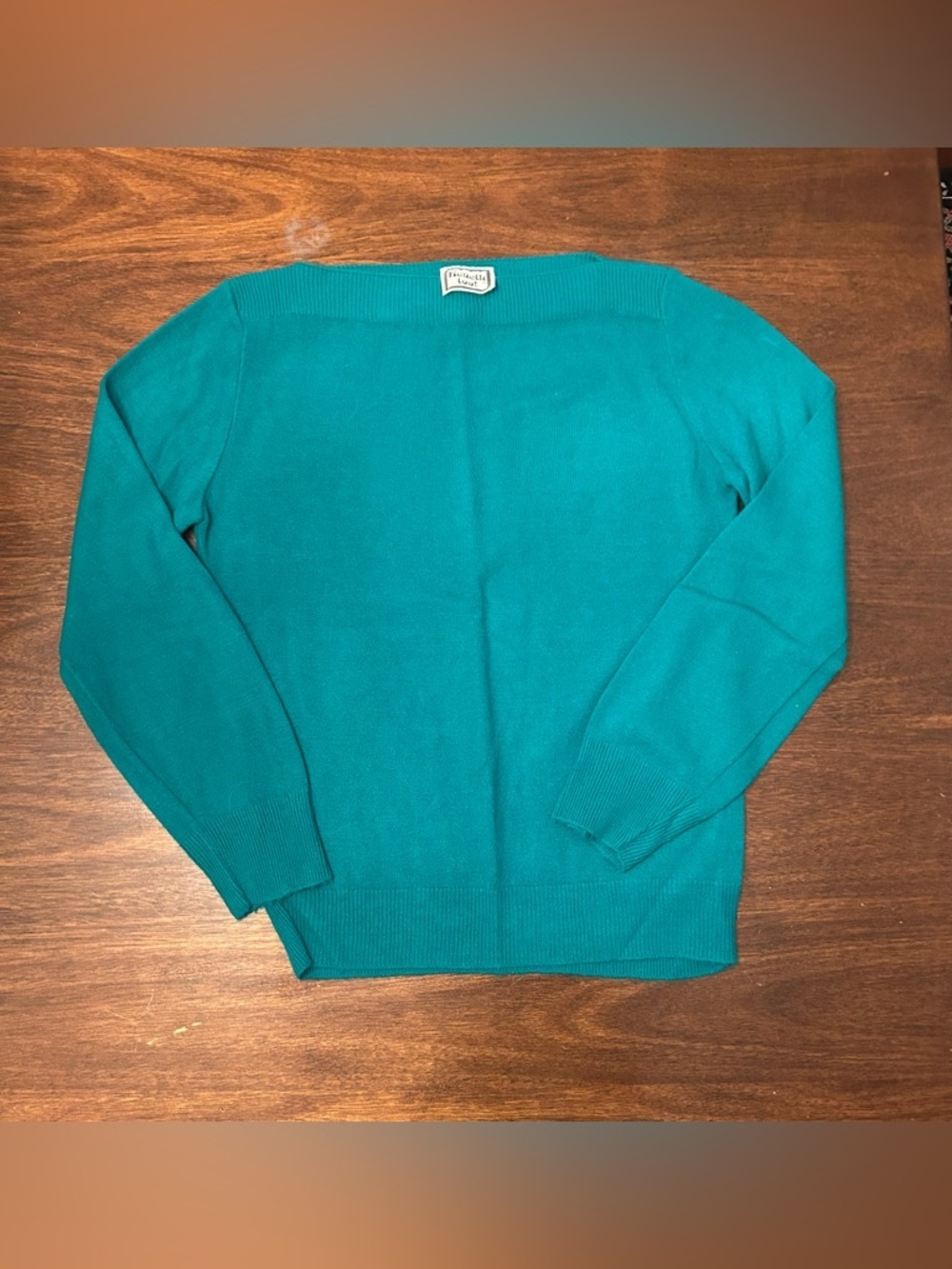 Vintage Teal Crewneck Sweater - Lightweight Women's Knit
